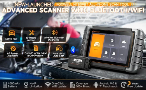 ⁦FOXWELL NT809BT Obd2  الماسح الضوئي للسيارات⁩ - الصورة ⁦2⁩