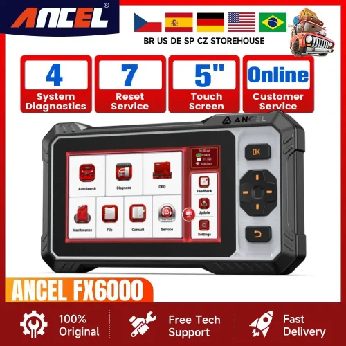 ANCEL FX6000 Obd2 أدوات الماسح الضوئي التشخيصي للسيارات 4 قارئ رمز النظام ABS EPB BMS ETS زيت التروس SAS إعادة تعيين obd 2 ماسح ضوئي للسيارات - AliExpress 34