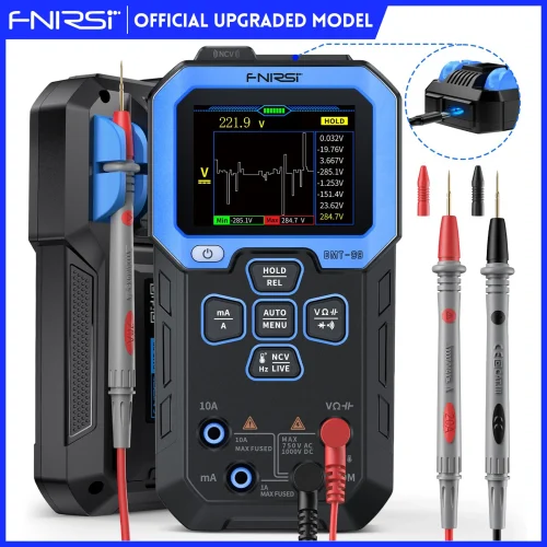 جهاز قياس رقمي احترافي FNIRSI DMT-99 – بعداد ذكي 9999 وشاشة عالية الدقة، يدعم حتى 1000 فولت و10A، RMS حقيقي، متعدد الوظائف للتيار المتردد والمستمر