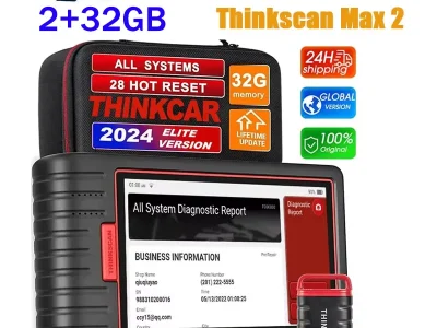 ماسح ضوئي ThinkCar-Thinktool Max 2 ، ماسح ضوئي OBD2 كامل النظام ، AF DPF IMMO 28 ، إعادة ضبط الترميز ECU ، أصلي
