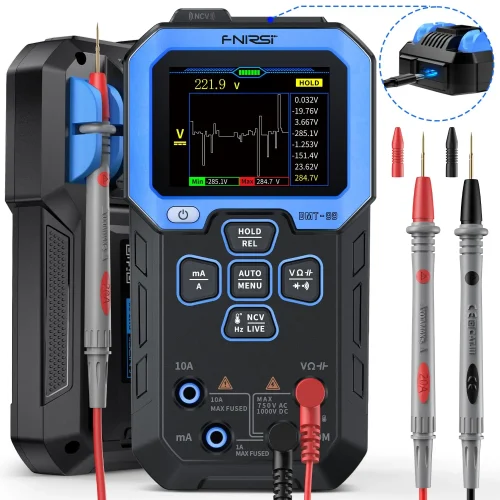 ⁦جهاز قياس رقمي احترافي FNIRSI DMT-99 – بعداد ذكي 9999 وشاشة عالية الدقة، يدعم حتى 1000 فولت و10A، RMS حقيقي، متعدد الوظائف للتيار المتردد والمستمر⁩ - الصورة ⁦2⁩