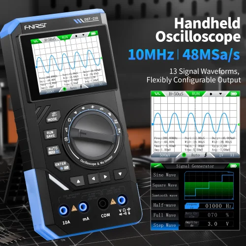⁦FNIRSI DST-210 وDST-201 3 في 1 ملتقط الذبذبات الرقمي المتعدد 19999 التهم المحمولة راسم الذبذبات أداة كهربائية⁩ - الصورة ⁦3⁩