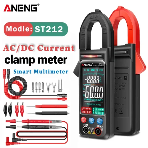 جهاز قياس تيار رقمي ANENG ST212 – بمشبك ذكي، شاشة ملونة، سعة 6000 عداد، حتى 400 أمبير، مثالي لقياس الجهد والتيار المتردد والمستمر للسيارات والأعمال الكهربائية