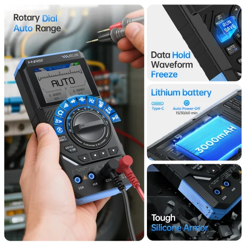 ⁦FNIRSI DST-210 وDST-201 3 في 1 ملتقط الذبذبات الرقمي المتعدد 19999 التهم المحمولة راسم الذبذبات أداة كهربائية⁩ - الصورة ⁦6⁩