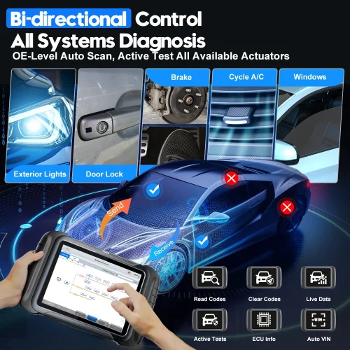 ⁦أداة تشخيص السيارات XTOOL D8W – الترقية الأحدث من D8BT، تدعم DoIP، تشخيص شامل لجميع الأنظمة، برمجة المفاتيح، ترميز وحدة التحكم الإلكترونية، و38+ وظيفة إعادة تعيين، مع دعم CANFD الحديث⁩ - الصورة ⁦3⁩