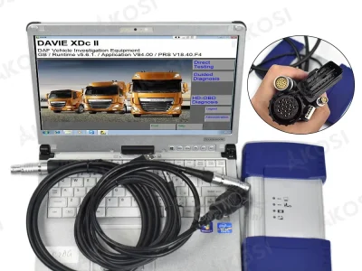حلول تشخيص مبتكرة لشاحنات DAF – جهاز Davie 5.6.1 مع VCI-560 MUX وكمبيوتر Toughbook CFC2