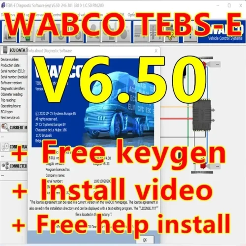 ⁦برنامج Wabco TEBS-E 7.0 PK: أداة تشخيص الشاحنات متعددة اللغات مع تفعيل KEYGEN ودعم تثبيت مجاني⁩ - الصورة ⁦4⁩