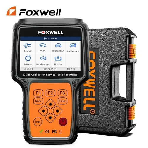 FOXWELL NT650 Elite Wireless Obd2 الماسح الضوئي ABS SRS أدوات التشخيص 26 إعادة تعيين A/F ضبط قارئ الرمز ثنائي الاتجاه للسيارات