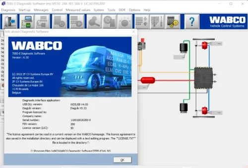 ⁦برنامج Wabco TEBS-E 7.0 PK: أداة تشخيص الشاحنات متعددة اللغات مع تفعيل KEYGEN ودعم تثبيت مجاني⁩ - الصورة ⁦2⁩