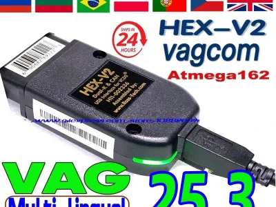 2025 VCDS VAGCOM واجهة VCDSCAN HEX V2 تحديث 25.3 لشركة فولكس فاجن لأودي سكودا مقعد متعدد اللغات أدوات تشخيص السيارات السيارات